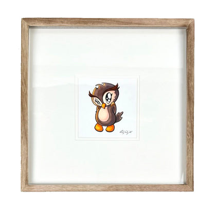 LIMITED Original Art: Owl Marker Drawings (4 poses) 5x7 framed