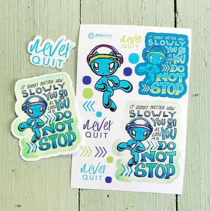 Stickers: Go Slowly, Do Not Stop - Skoshie the Cat (2 styles)