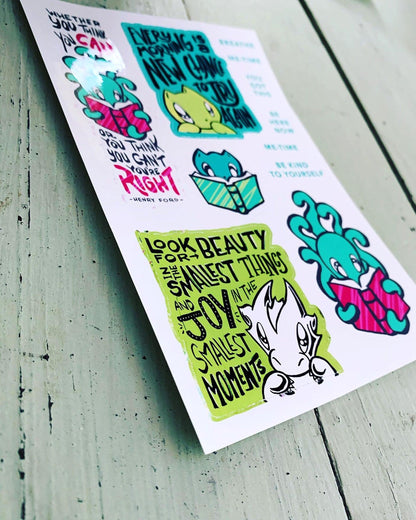 Stickers: Motivational Quotes - Skoshie, Zeek and Wisp