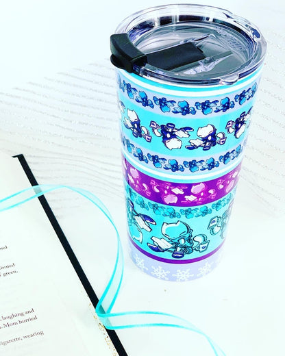 Travel Mug: Cozy Up Pattern - Skoshie the Cat